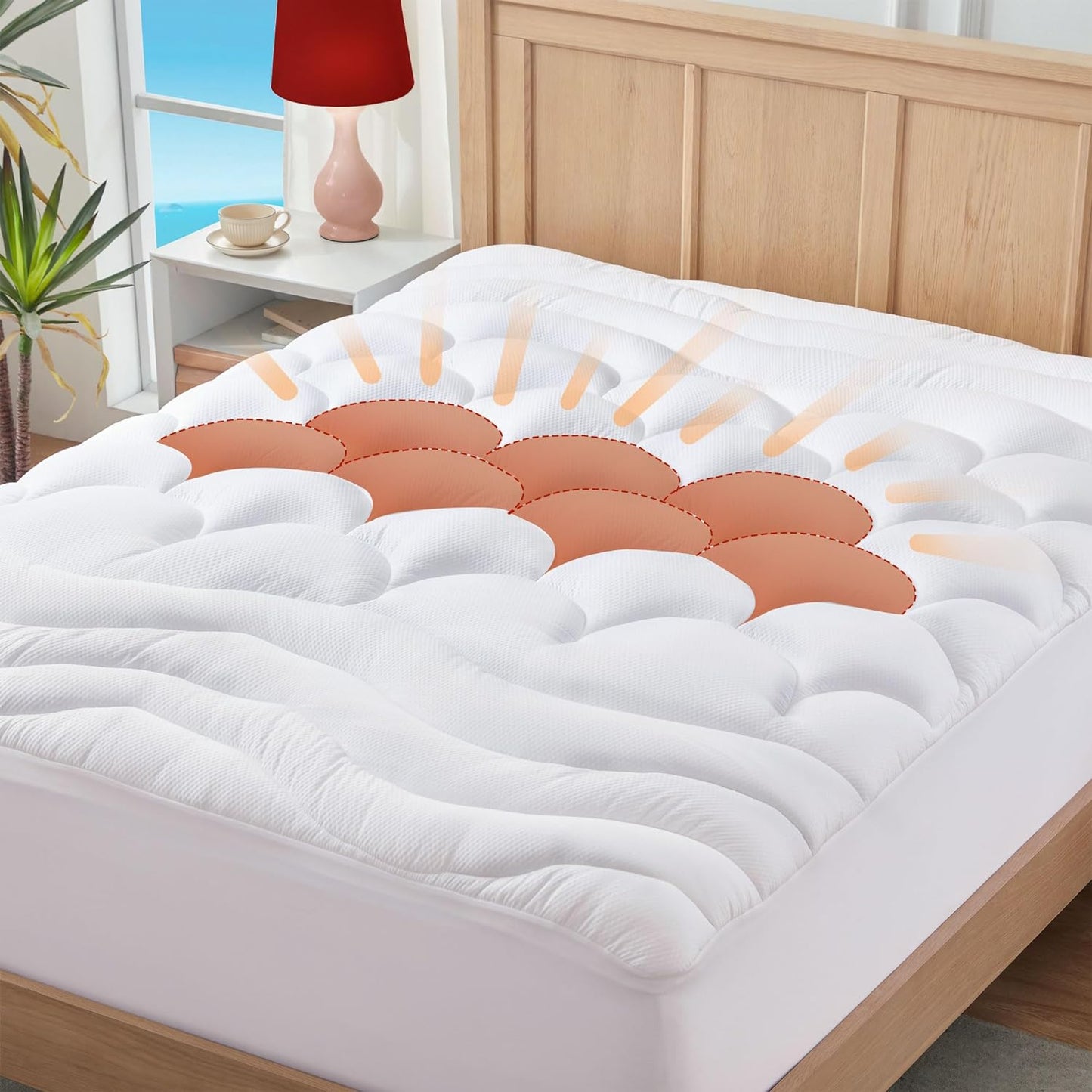 Queen Mattress Pad for Back Pain Relief - Soft & Cooling Topper