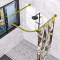 U Shaped Shower Curtain Rod Adjustable 304 Stainless Steel Gold