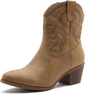 Mid Calf Cowgirl Boots for Women - Low 2in Heel Comfort