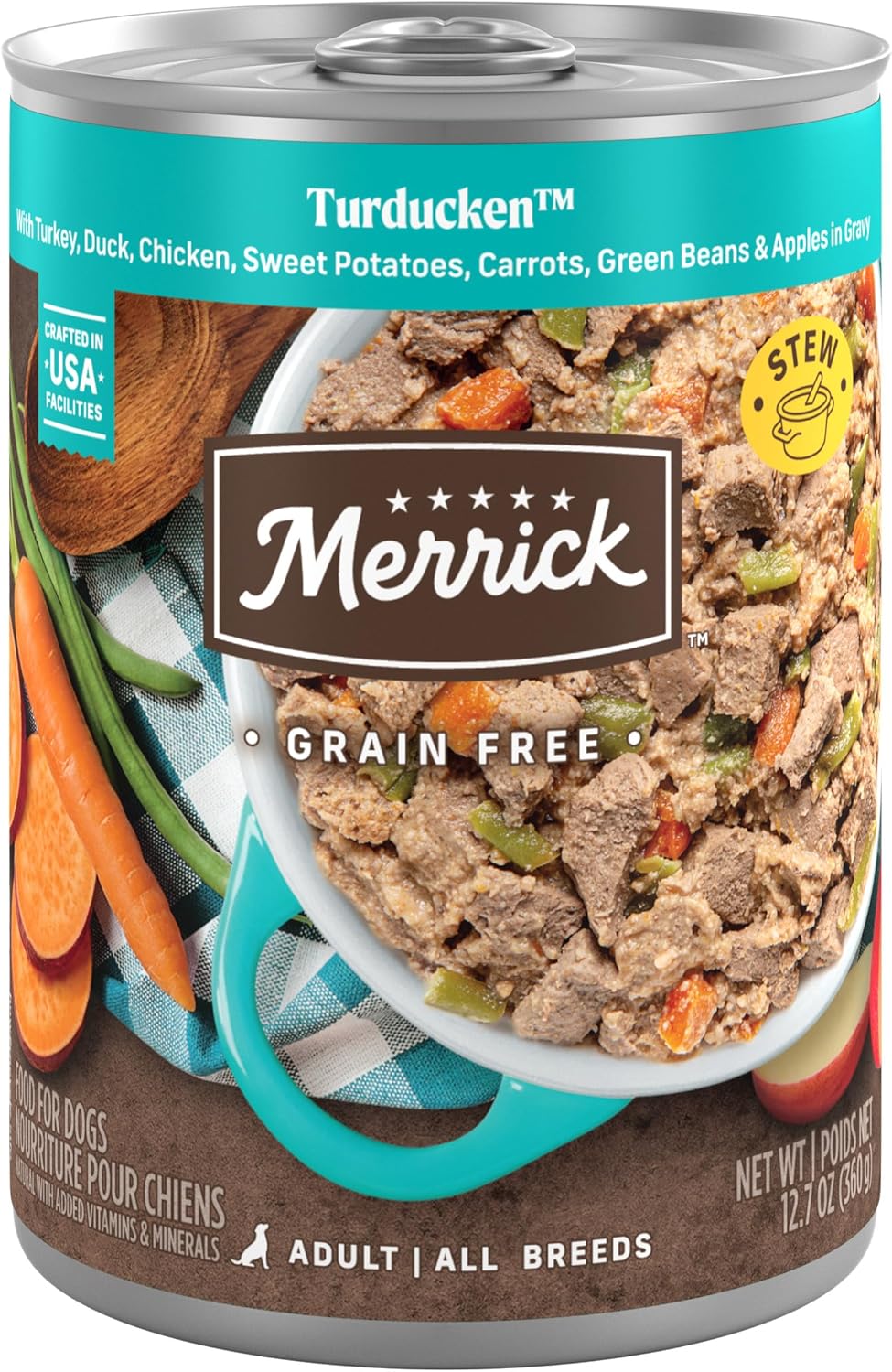 Merrick Grain Free Wet Dog Food with Turducken Recipe for Dogs