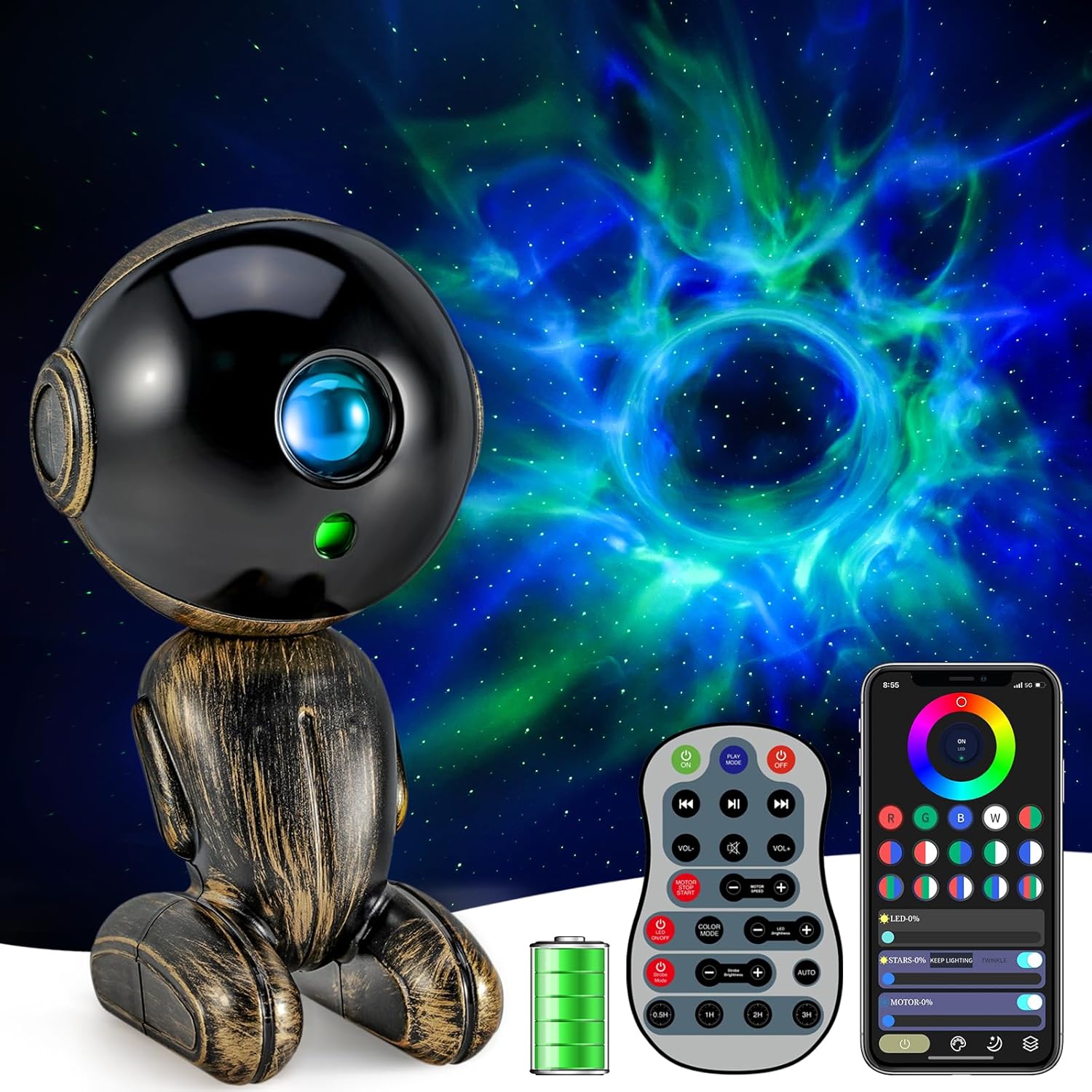 Galaxy Star Projector - Music Speaker, App Control, Perfect Gift