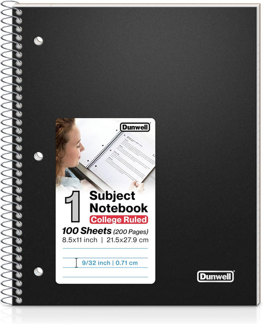 Dunwell College Spiral Notebook 8.5x11 - Organize with Ease!