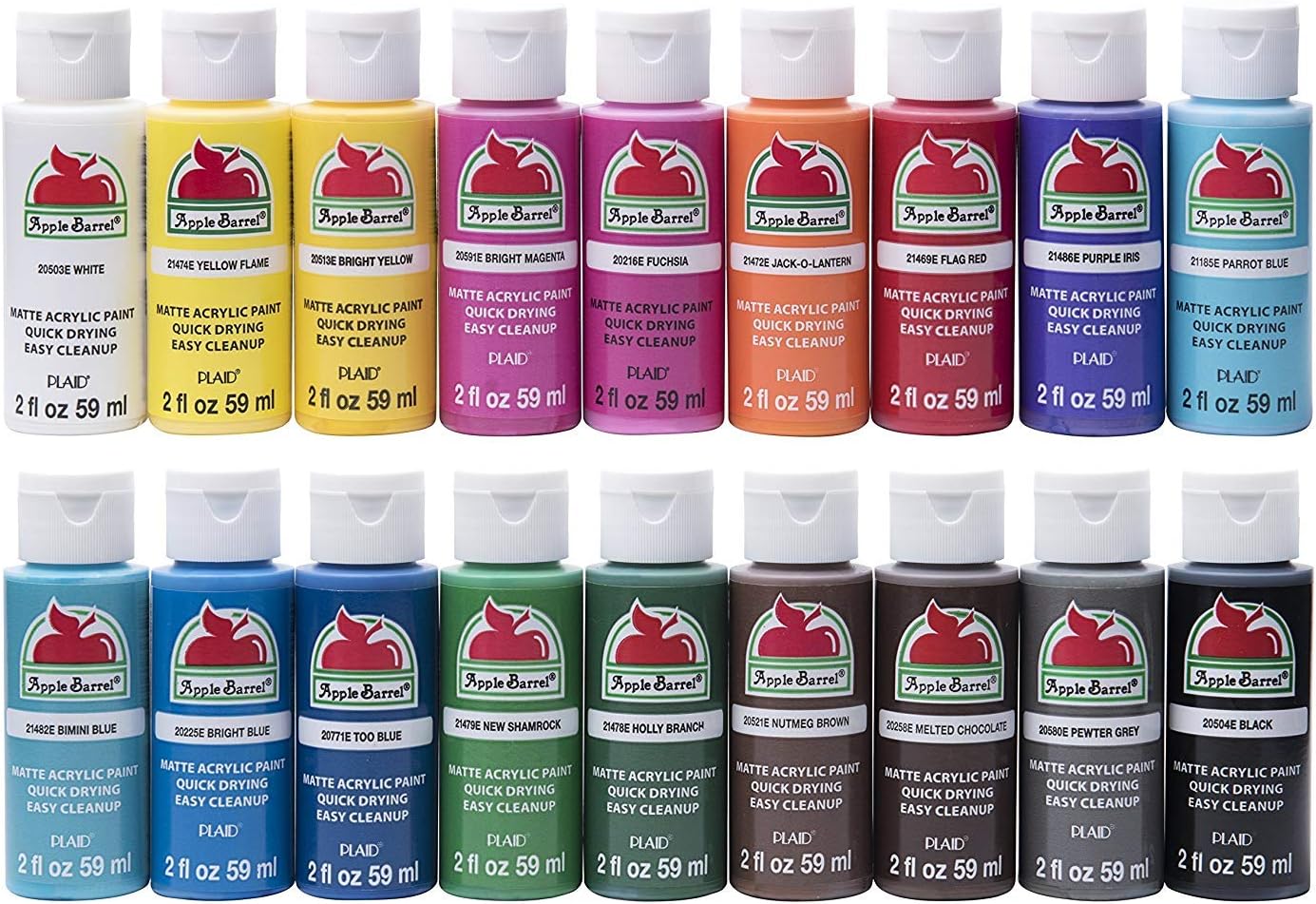 Vibrant Apple Barrel 18pc Acrylic Paint Set