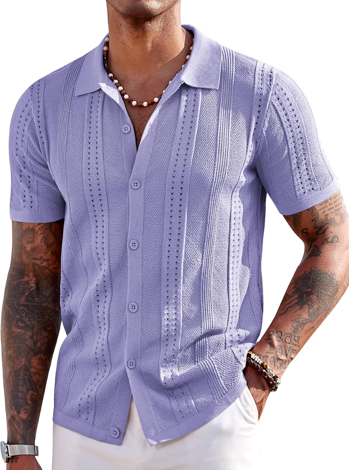 COOFANDY Men's Short Sleeve Knit Polo Shirt for Summer Style