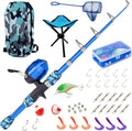 Kids Fishing Pole Set with Tackle Box and Net for Ages 5-10