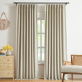WEST LAKE 90 in Sand Pinch Pleated Full Blackout Curtain Panels - Pack