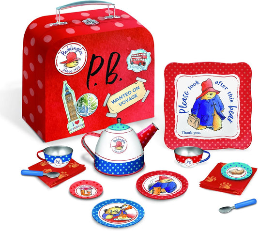 Paddington Bear 14-Piece Kids Tin Tea Set for Sweet Parties