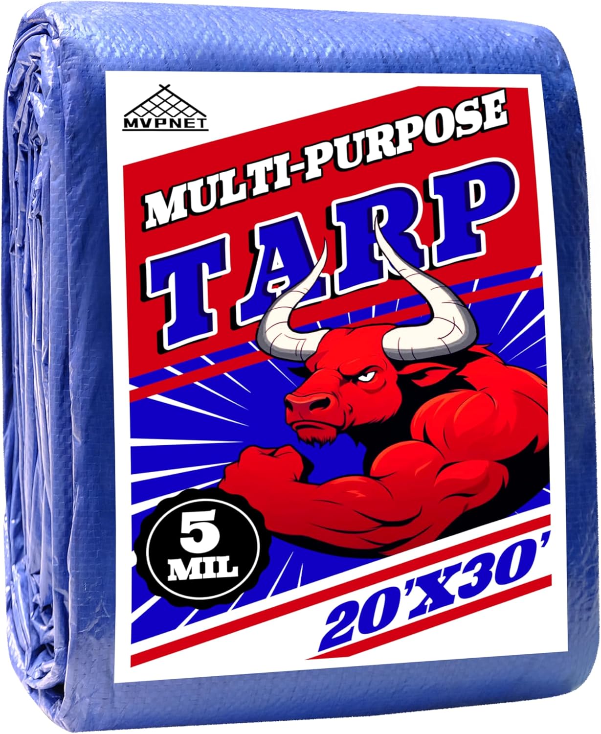 MVPNET 20x30 ft Waterproof Tarp - Durable & Versatile