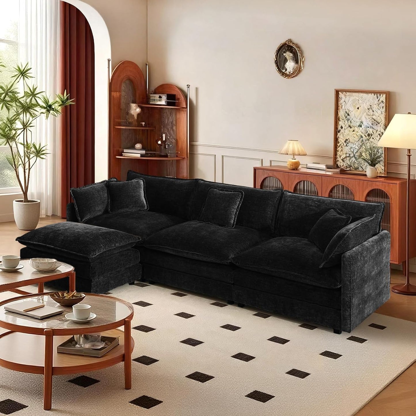 SoarFlash Chenille Sectional Sofa: Comfy L Shaped Modular Couch
