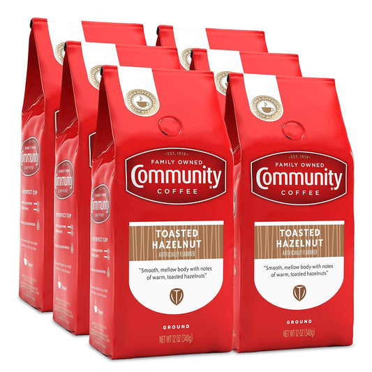 Community Coffee Toasted Hazelnut Flavor - Bulk Pack of 6
