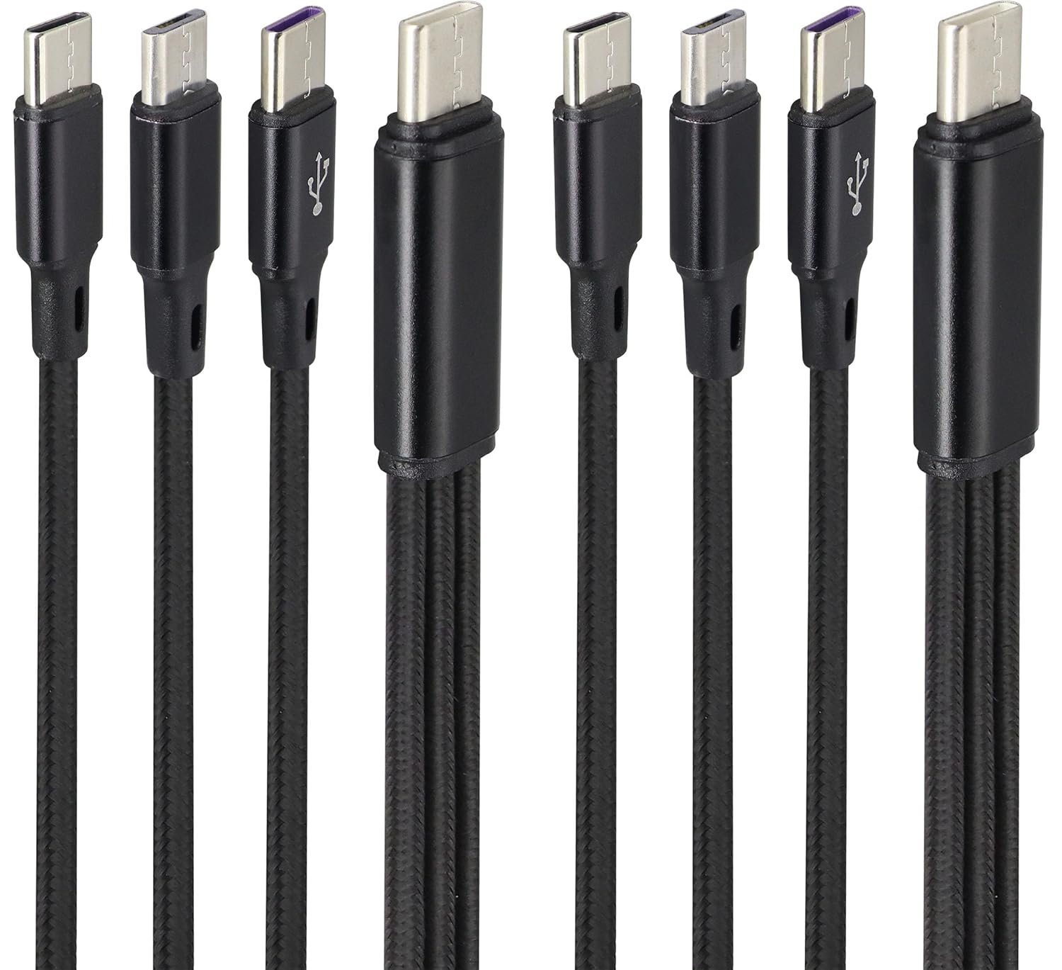 2-Pack Fast Charge 3-in-1 USB C Splitter Cable - Compatible for Phones & Tablets