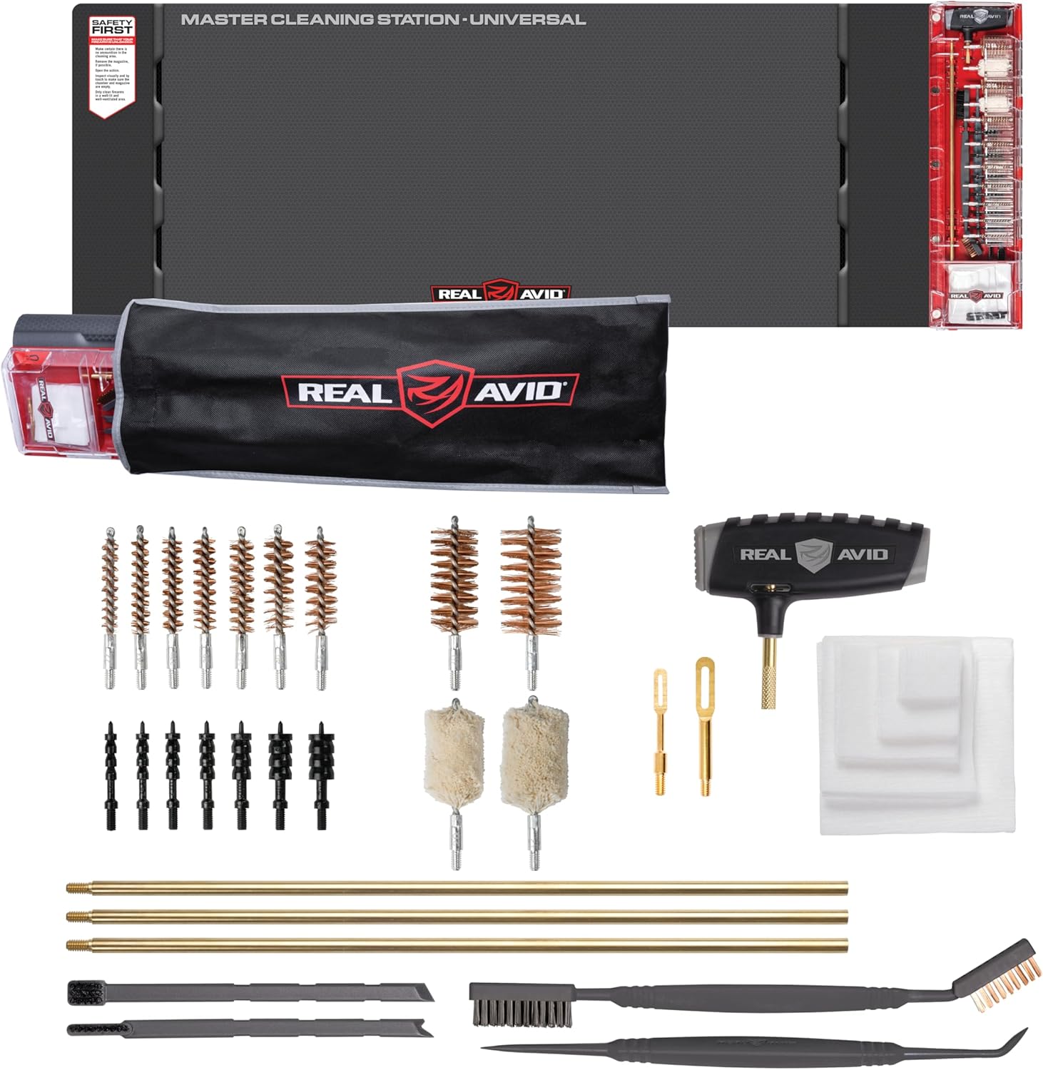 Universal Gun Cleaning Kit with Oil-Resistant Mat for Firearms