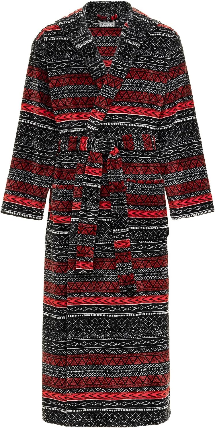 Plush Fleece Hooded Bathrobe for Men - Big and Tall Size