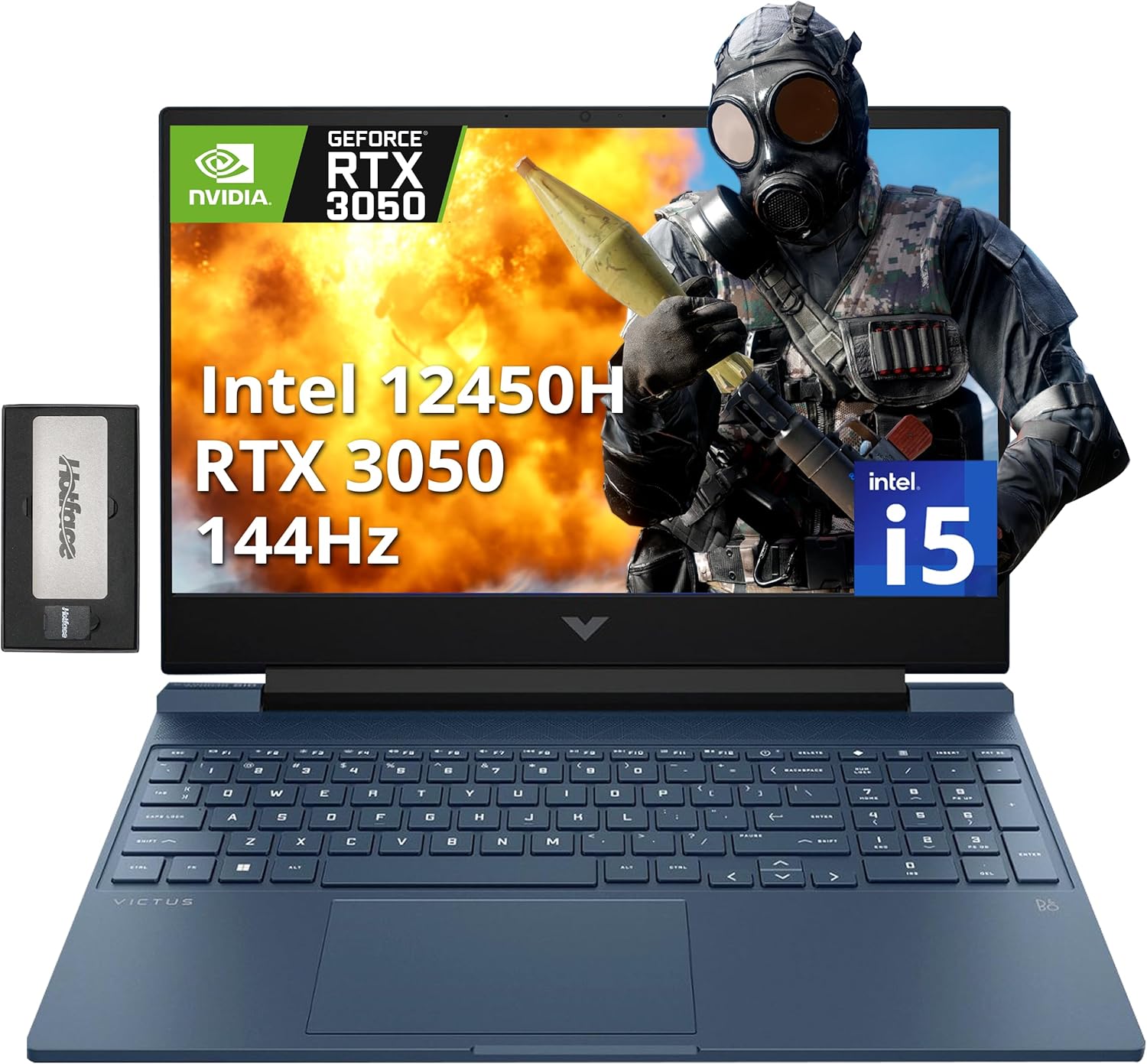 HP Victus 15.6 FHD Gaming Laptop with 256GB Docking Station Set