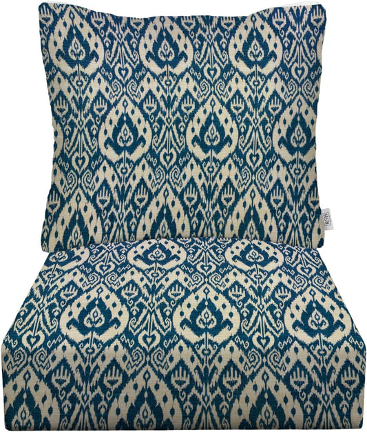 Deep Seating Cushion Set with Pillow Back for Outdoor Chairs