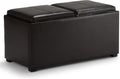 Avalon 35 in Wide Contemporary Rectangle 5 Pc Storage Ottoman