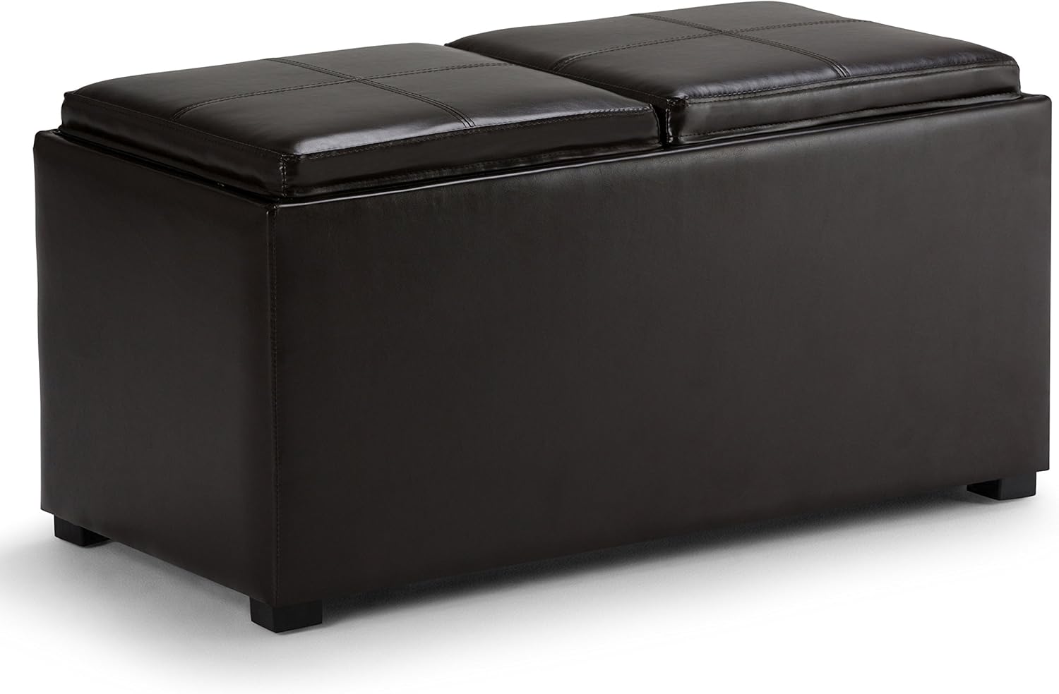 SIMPLIHOME Avalon 35 inch Wide Contemporary Rectangle Ottoman