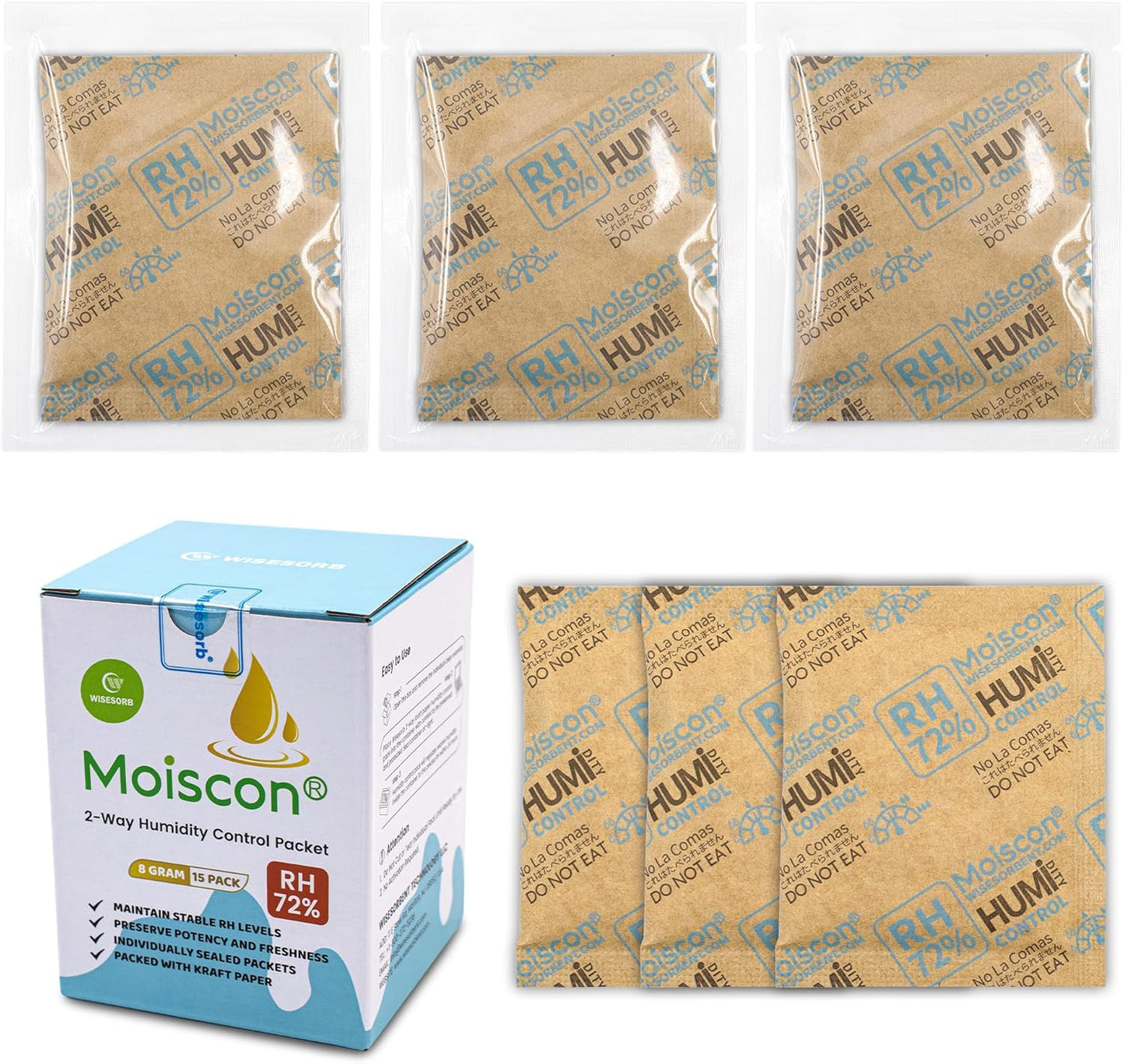 72% Two-Way Humidity Control Packs for Herbs and Spices