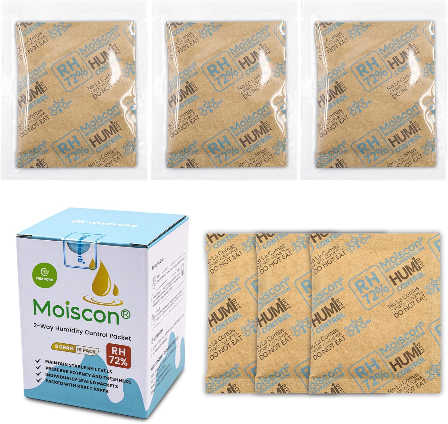 72% Two-Way Humidity Control Packs for Herbs and Spices