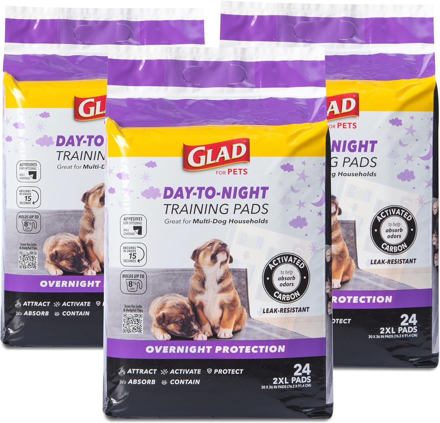 Glad for Pets Day to Night Activated Carbon Puppy Training Pads