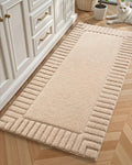 Color&Geometry Long Khaki Bathroom Runner Rug 24x43 - Soft, Absorbent
