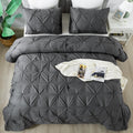 California King Pinch Pleat Comforter Set Dark Gray - Oversized