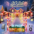 2025 Upgraded Solar Candy Cane Lights - Waterproof Outdoor Pathway