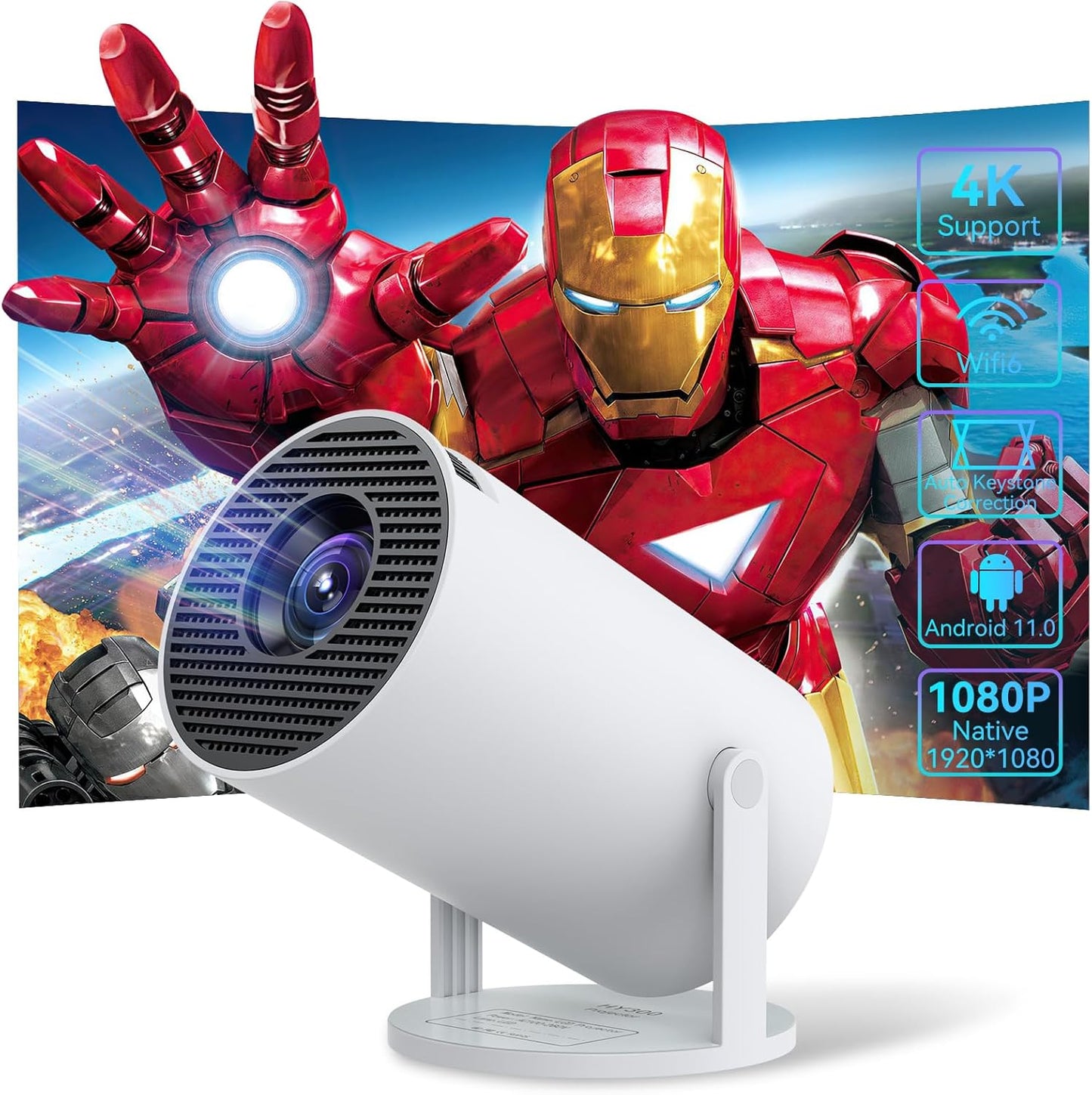 Smart Portable Mini Projector: 4K HD + 5G WiFi