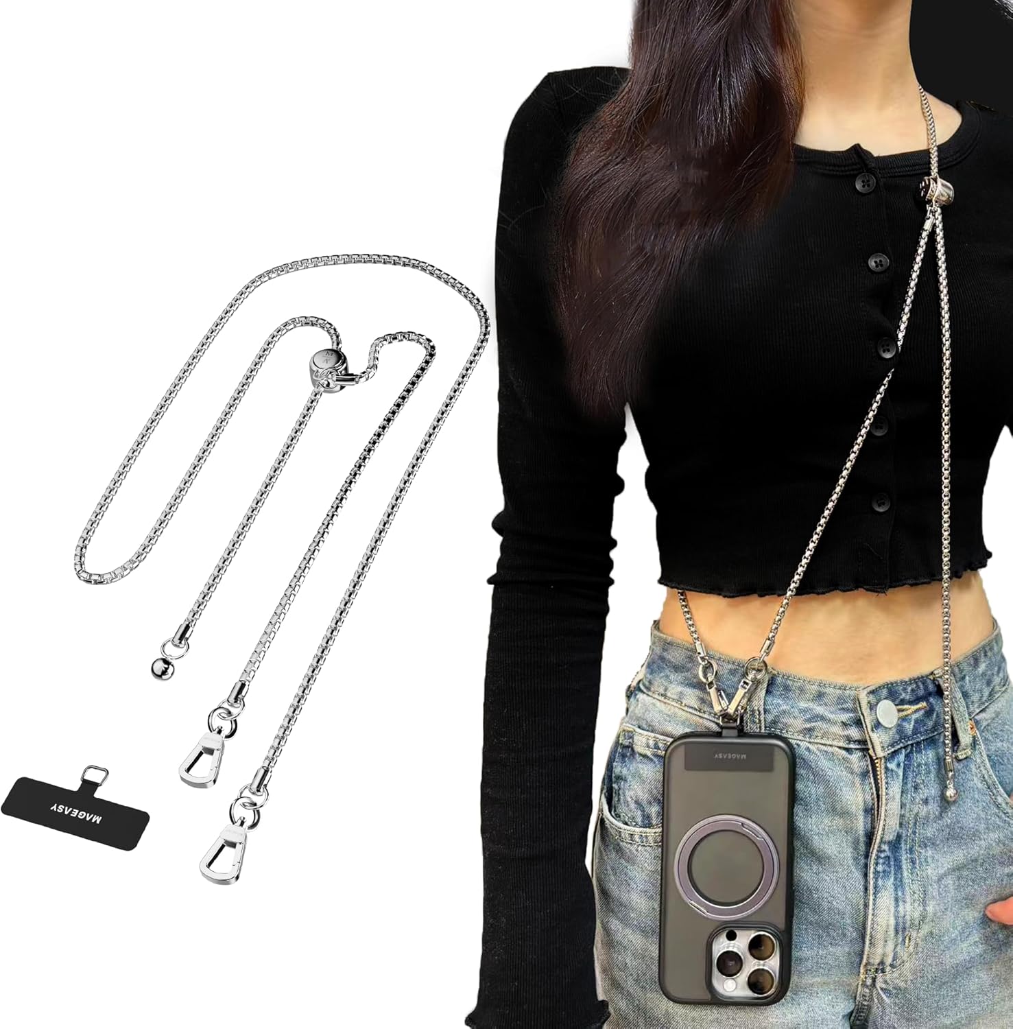 MAGEASY Crossbody Phone Chain Strap - Chic & Adjustable Design