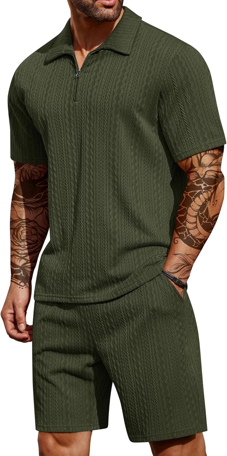 COOFANDY Men's 2 Pieces Outfits for Summer Athletic Style