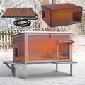 Heated Cat House for Outside - Insulated, Bite-Resistant Heated
