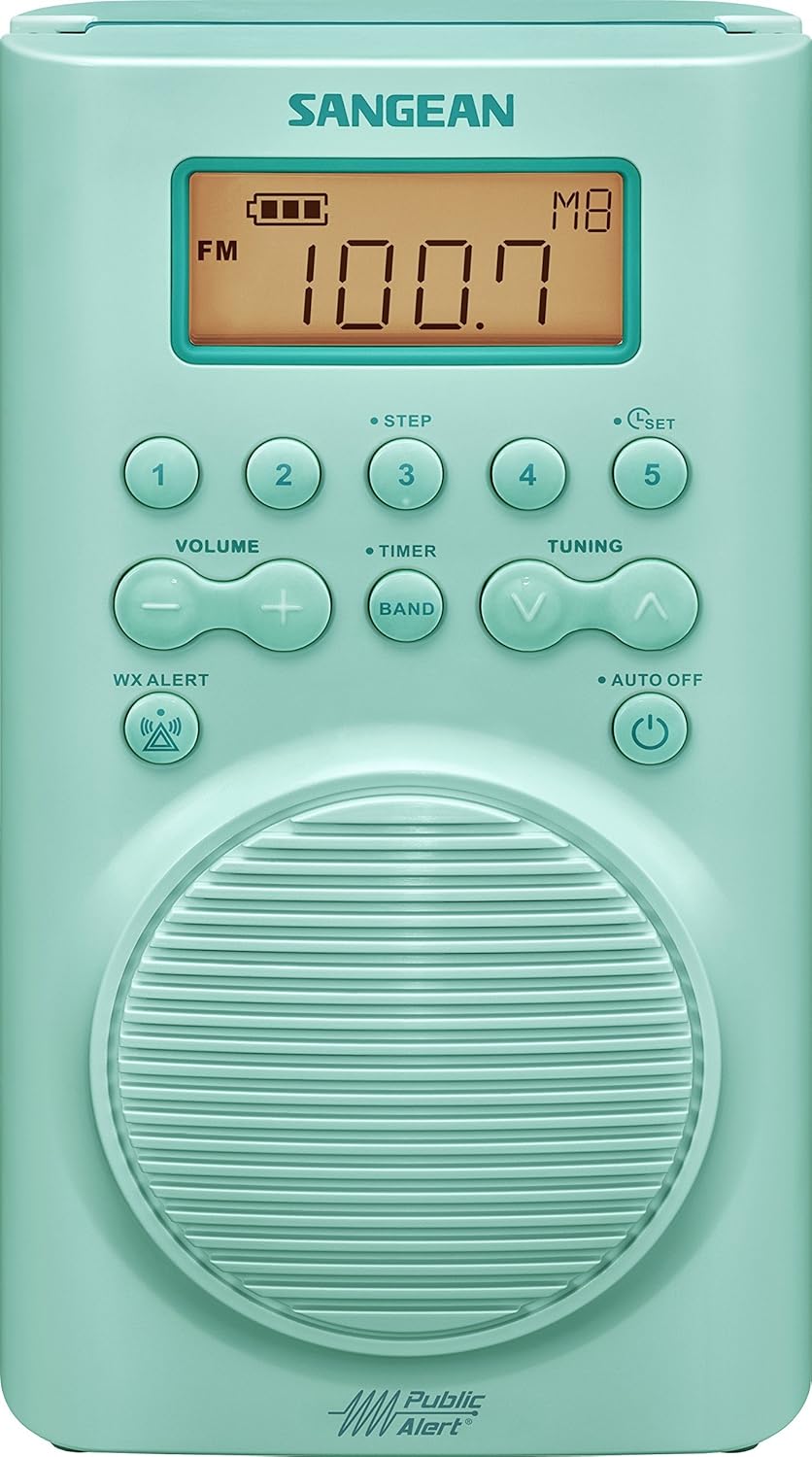 Sangean H205TQ Waterproof Shower Radio with Weather Alert