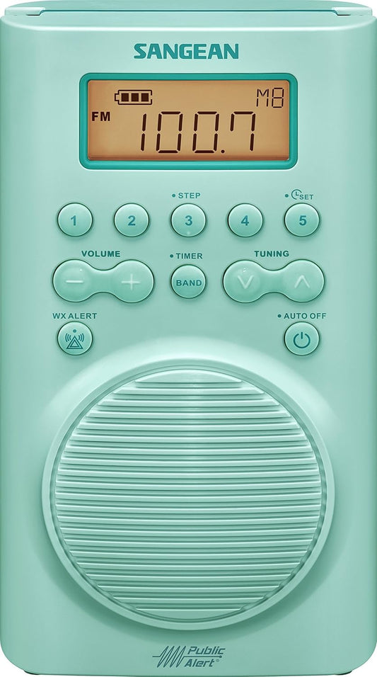 Sangean H205TQ Waterproof Shower Radio with Weather Alert