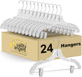 Quality Clear Plastic Skirt Hangers 24 Pack - Durable Crystal Cut Set
