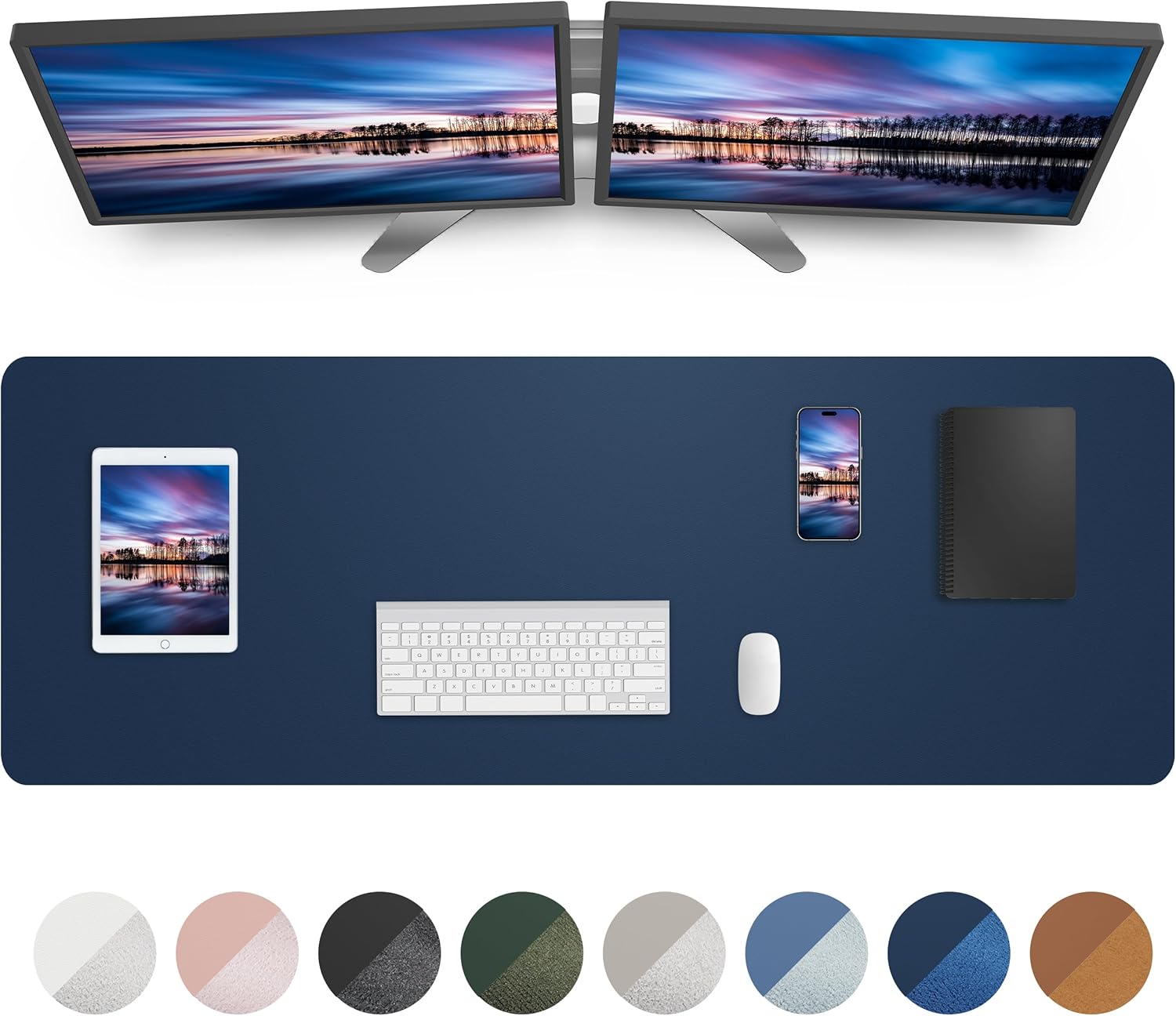 Large Desk Mat 55 x 17 in Waterproof PU Leather Pad Protector