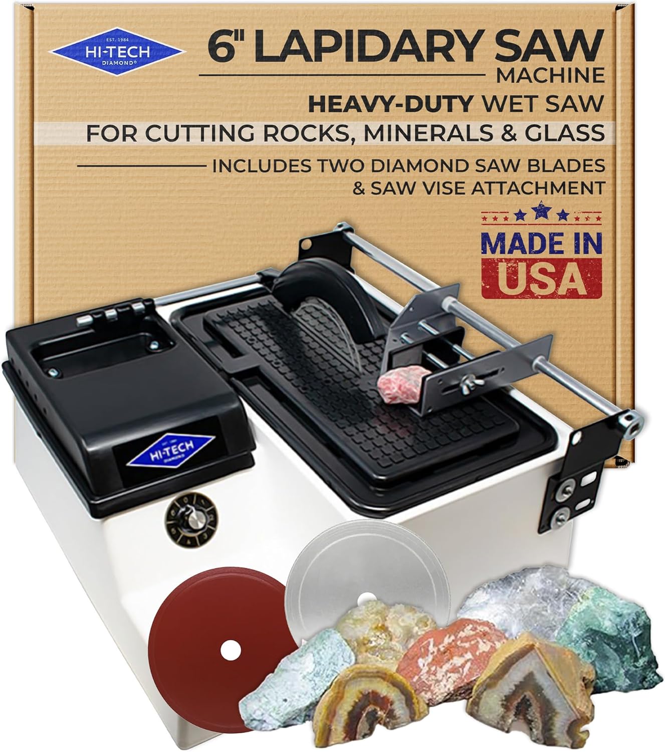 Hi-Tech Diamond 6in Lapidary Saw for Rock and Glass Cutting