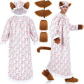 4 Pcs Halloween Granny Wolf Costume Set with Tail - Complete Adult XL