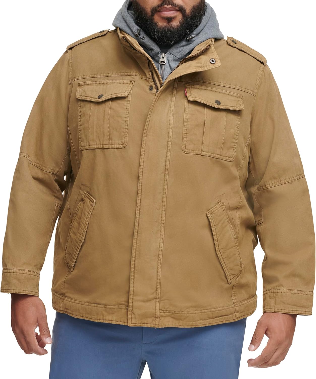 Levi's Men's Washed Cotton Hooded Military Jacket Review