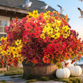 20 Bundles UV Resistant Artificial Fall Flowers - No Maintenance Porch