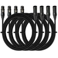XLR Cable Male to Female 25ft 4-Pack - Noise-Canceling Audio Cords