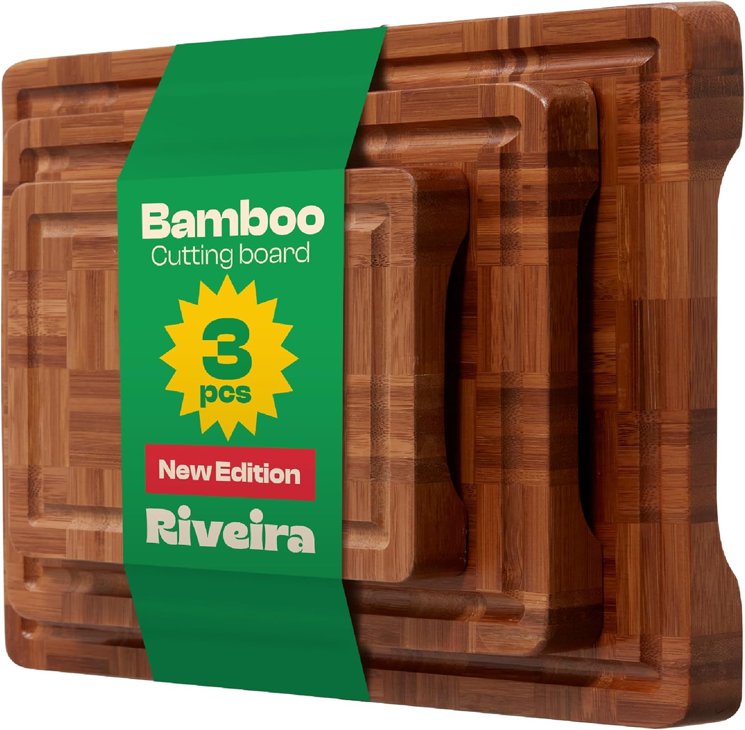 Riveira Bamboo End Grain Cutting Board Set: Versatile Kitchen Tool