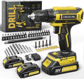 Cordless Drill 20V MAX Power Drill Set - Dual Batteries for Home