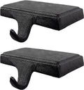 Black Christmas Stocking Holders for Mantle Set of 2 - Heavy Cast Iron