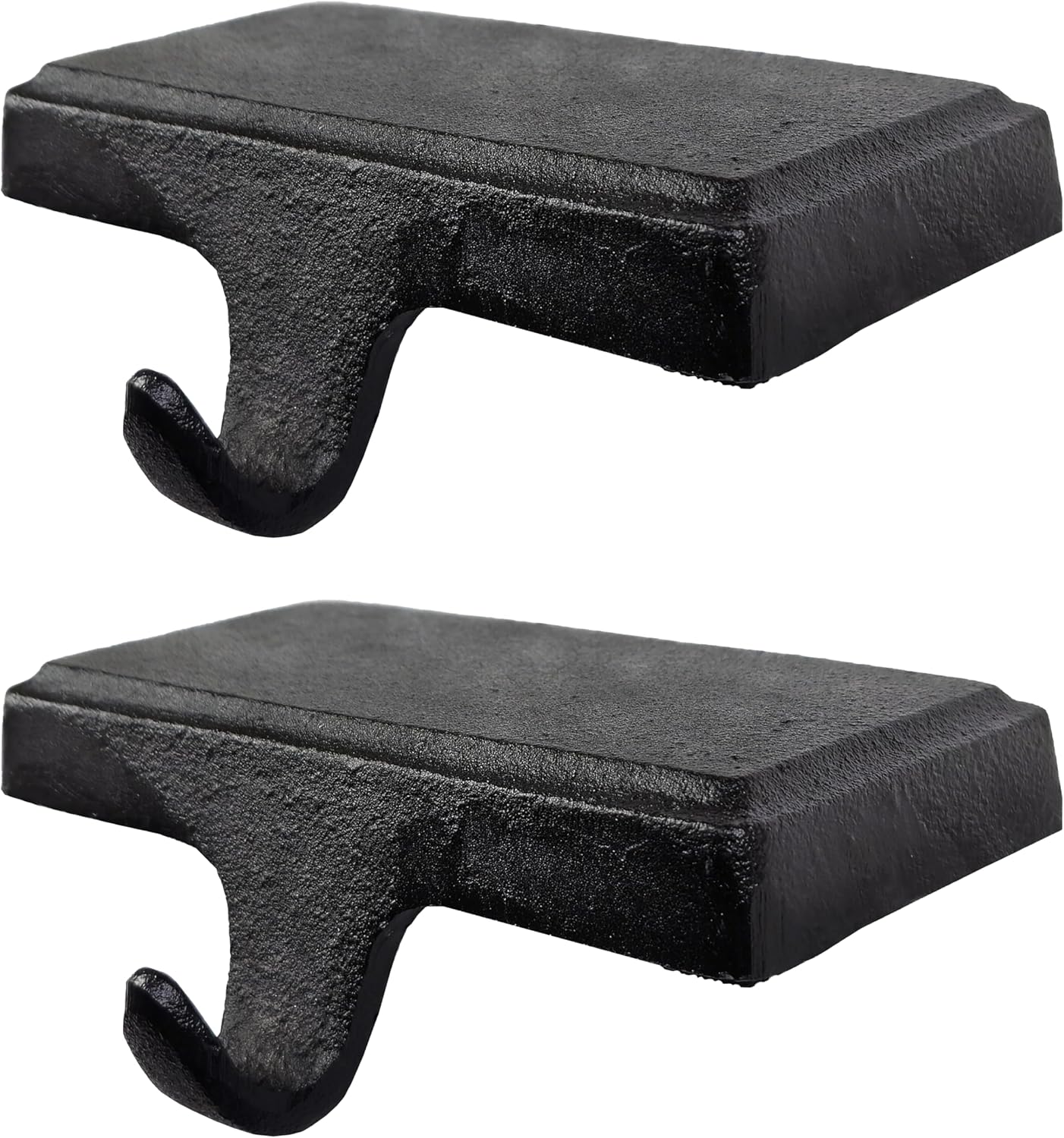 Lulu Decor Black Christmas Stocking Holders for Mantle Set of 2