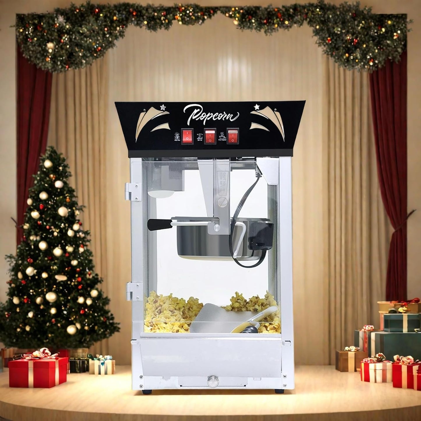 12oz Commercial Popcorn Maker with Warming Deck