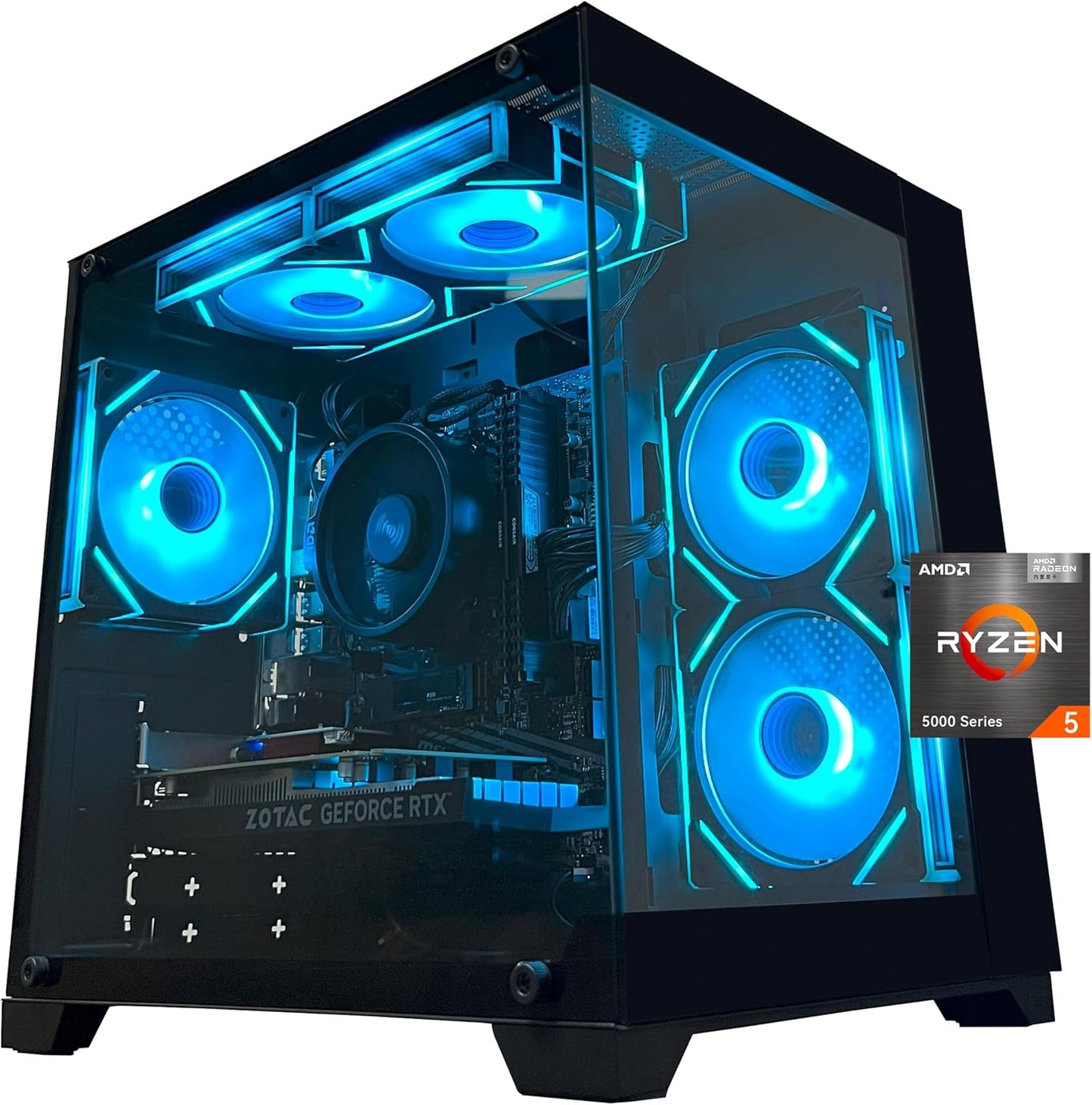 Gaming Desktop Computer PC with AMD Ryzen 5 and RTX 3050 Graphics