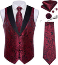 DiBanGu Stylish Paisley Vest Set for Weddings and Special Events