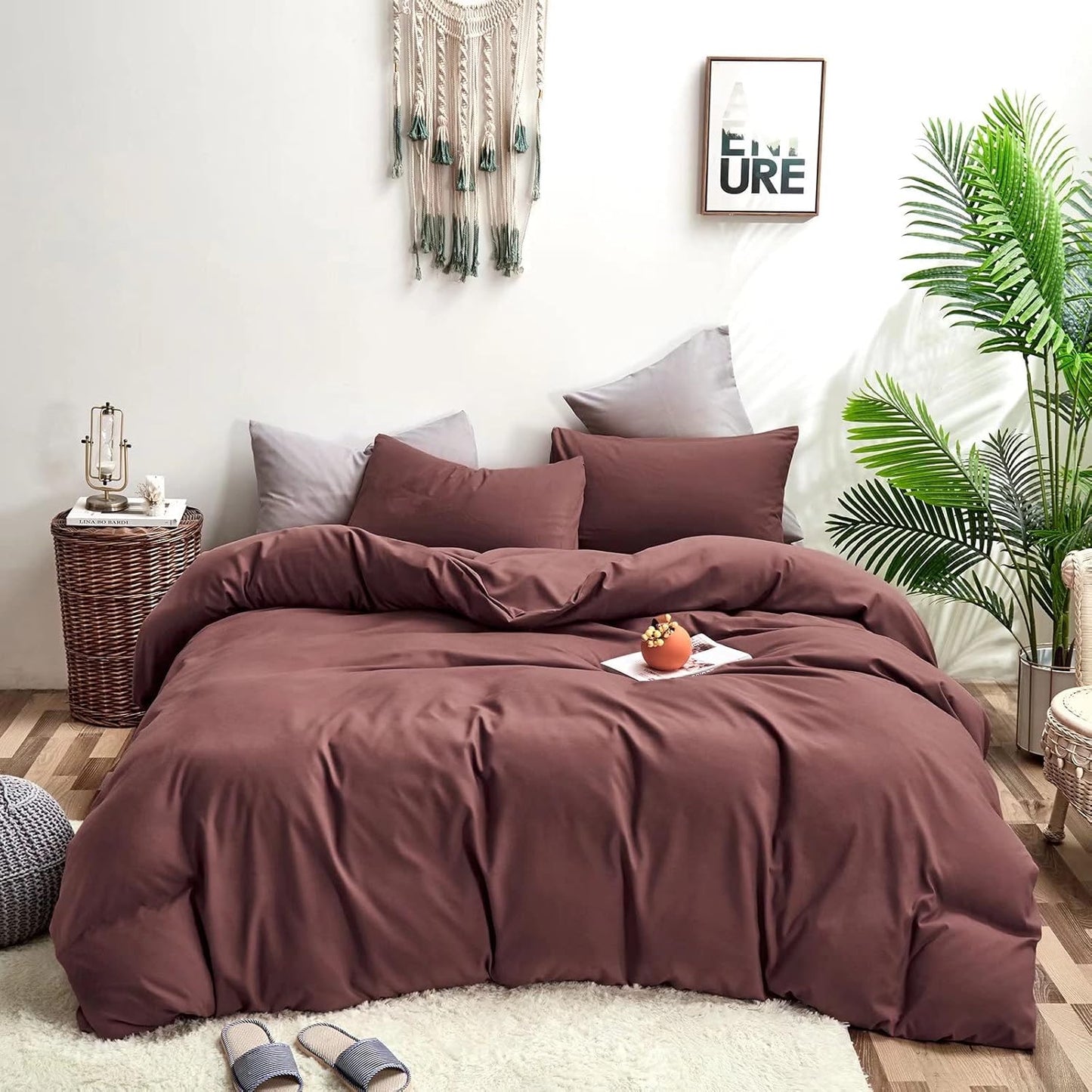 Brick Red California King Comforter Set for Luxurious Bedding