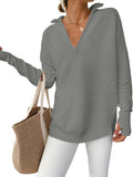 ANRABESS Womens Long Sleeve Quarter Zip Pullover Sweater (Style ZVPF)