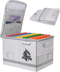Fireproof Document Box with Lock - Portable Waterproof File Safe